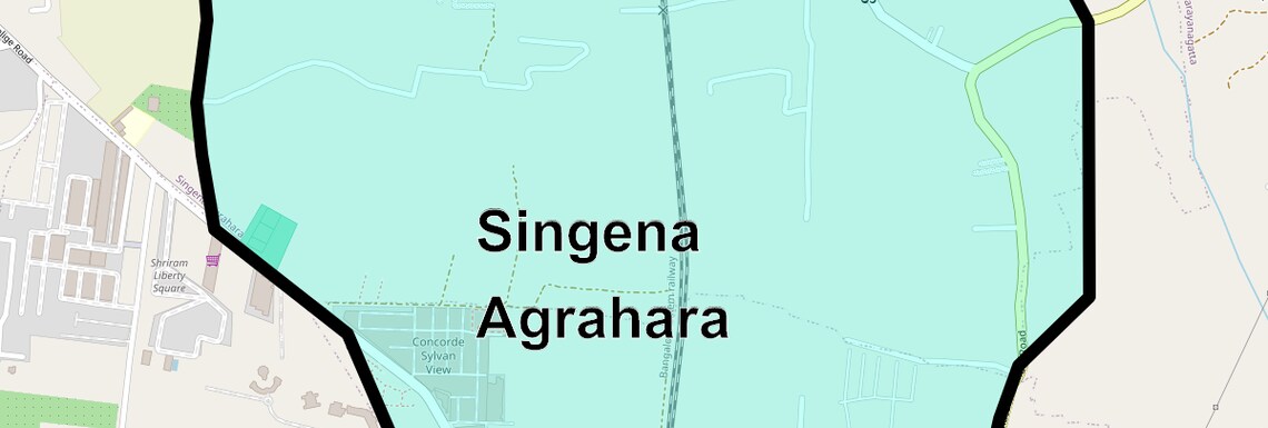 Location Map of Singena Agrahara, Bangalore
