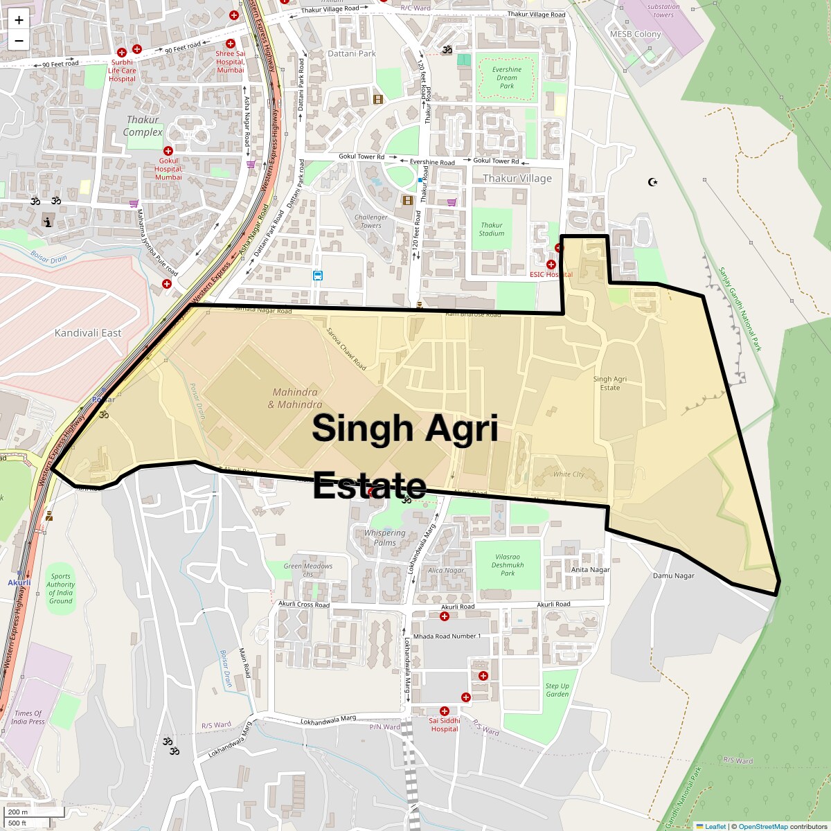 Location Map of Singh Agri Estate, Mumbai