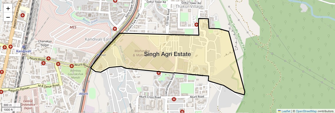 Location Map of Singh Agri Estate, Mumbai