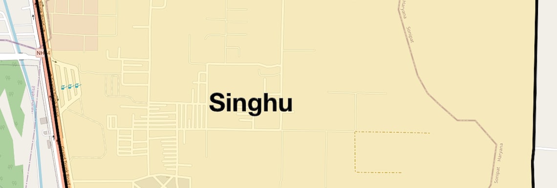 Location Map of Singhu, Delhi