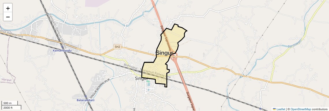 Location Map of Singur, Kolkata