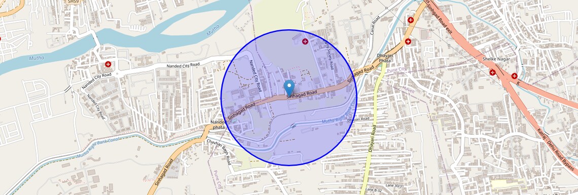 Location Map of Sinhagad Road, Pune