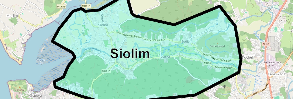 Location Map of Siolim, Goa