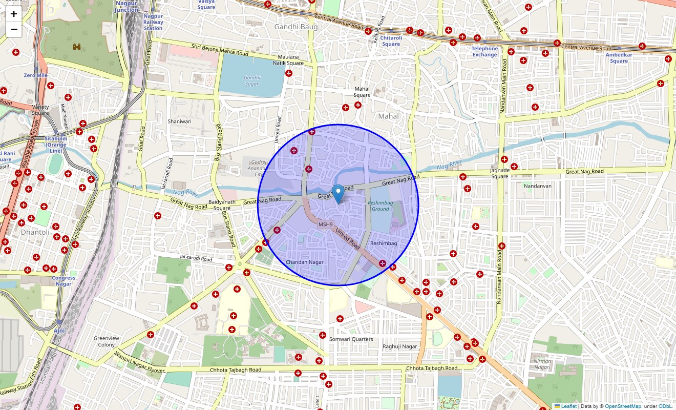 Location Map of Siraspeth, Nagpur