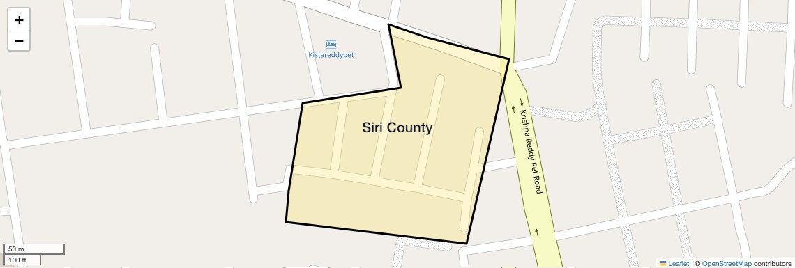 Location Map of Siri County, Hyderabad