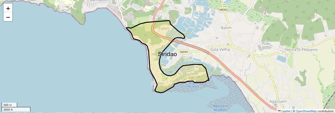 Location Map of Siridao, Goa