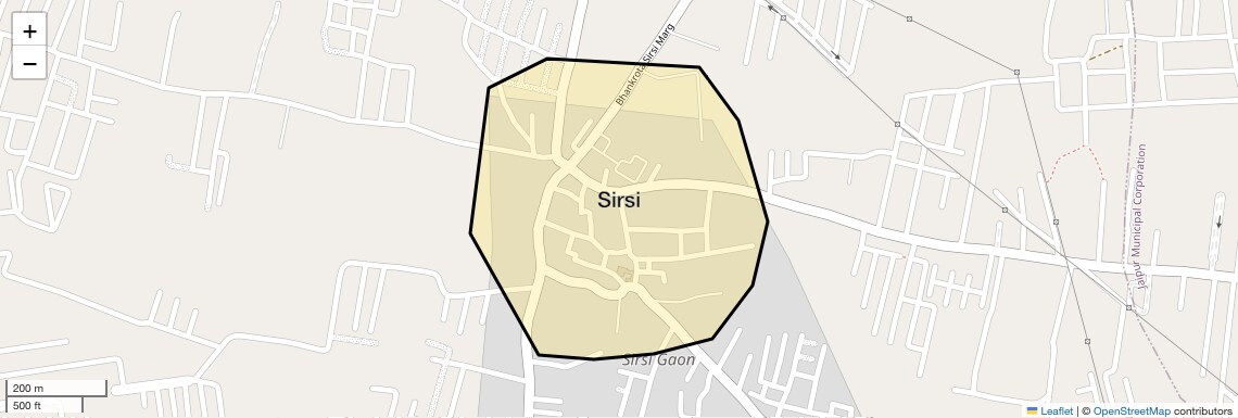 Location Map of Sirsi, Jaipur