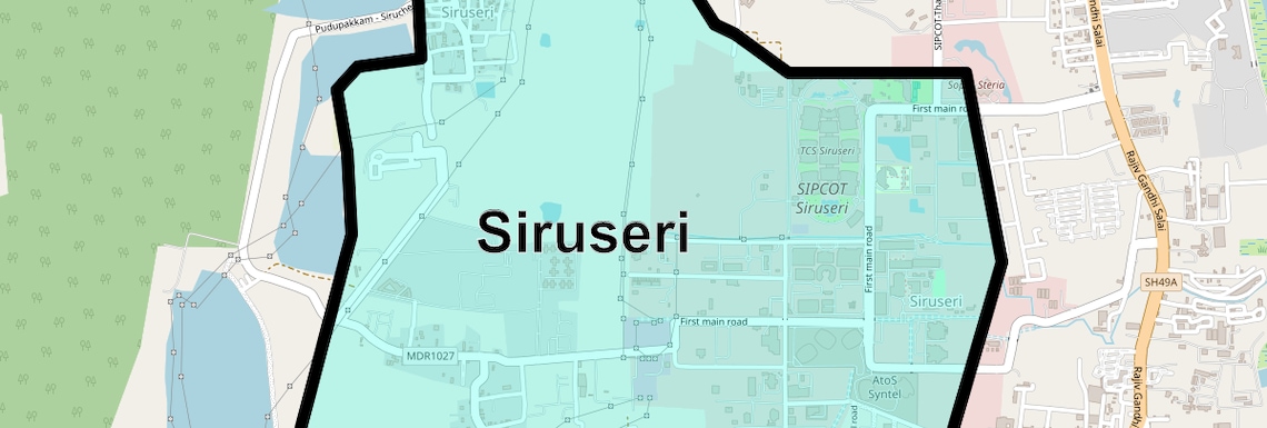 Location Map of Siruseri, Chennai