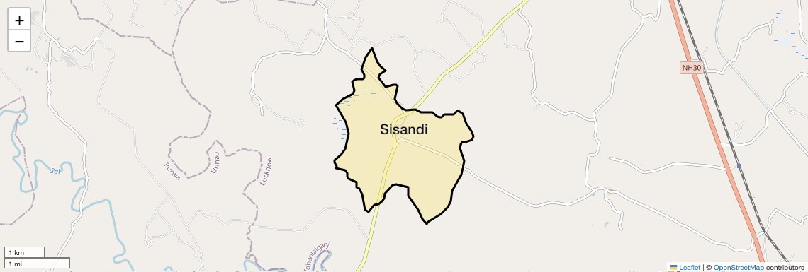 Location Map of Sisandi, Lucknow