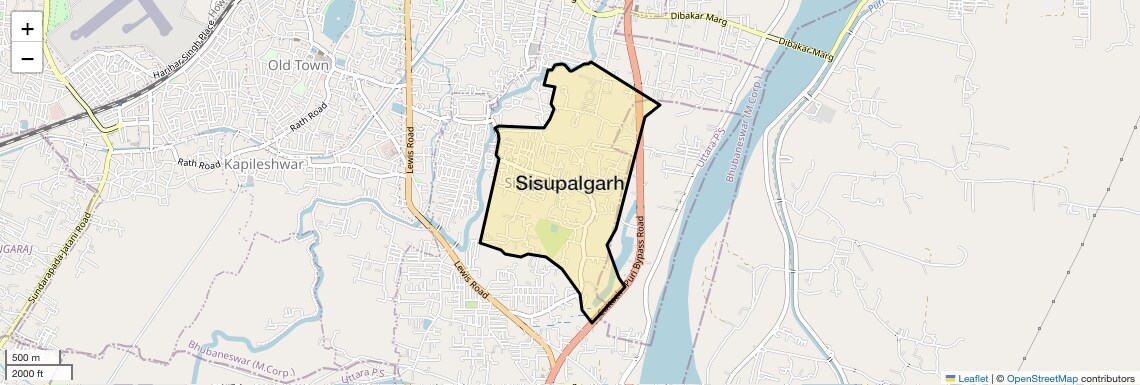 Location Map of Sisupalgarh, Bhubaneswar