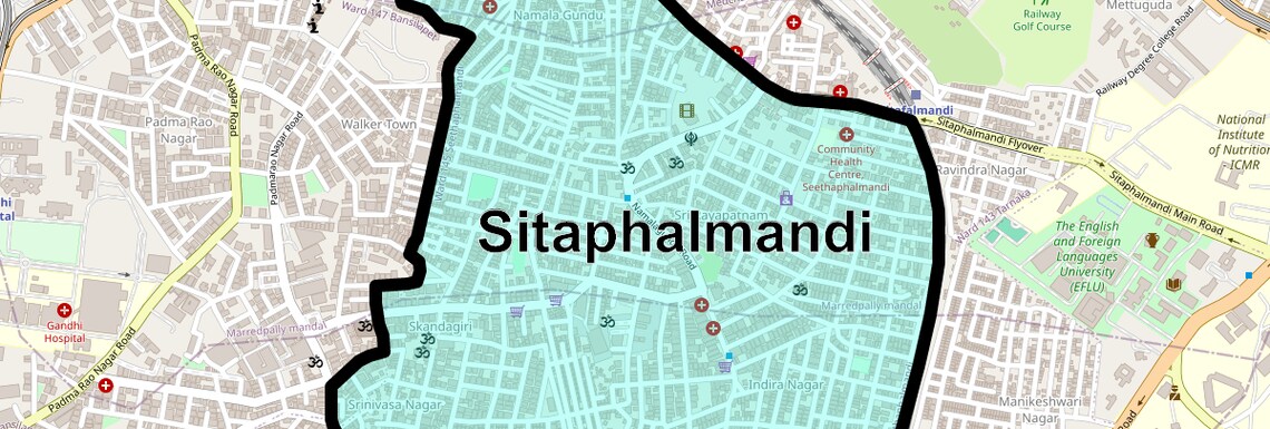 Location Map of Sitaphalmandi, Hyderabad