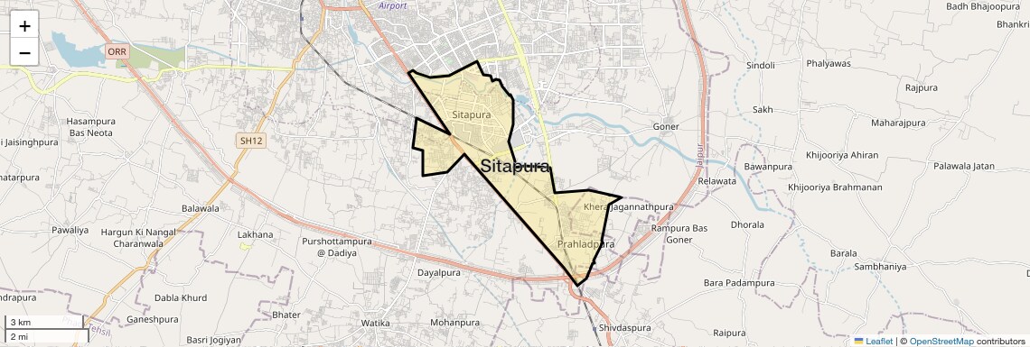 Location Map of Sitapura, Jaipur