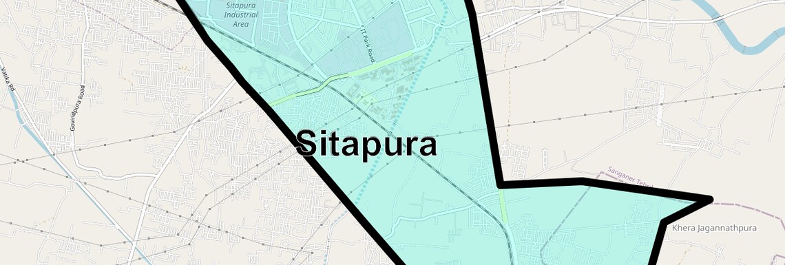 Location Map of Sitapura, Jaipur
