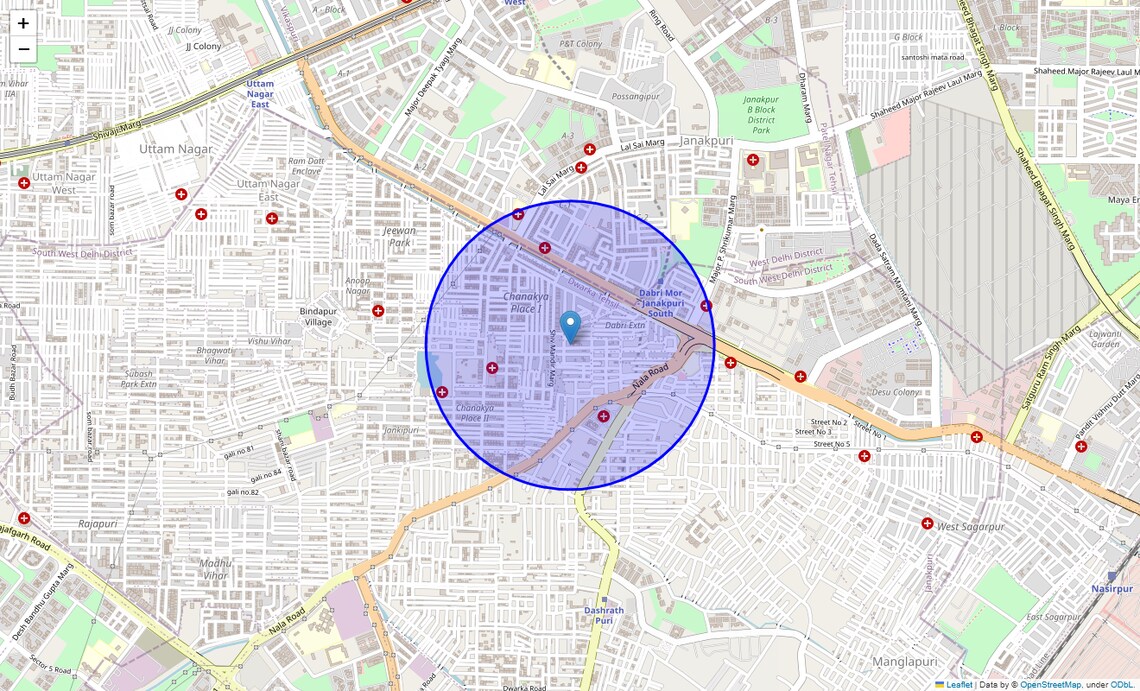 Location Map of Sitapuri, Delhi