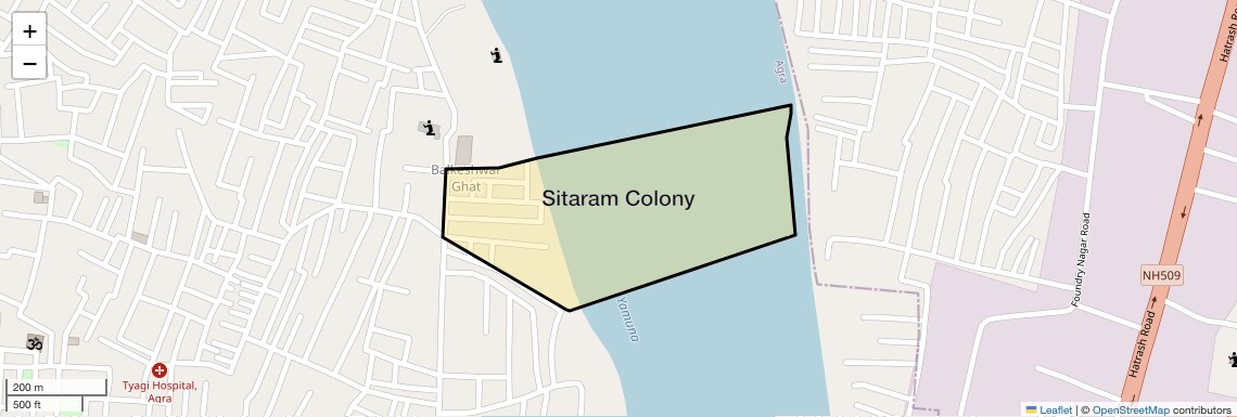Location Map of Sitaram Colony, Agra