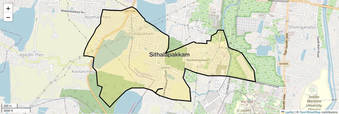 Location Map of Sithalapakkam, Chennai