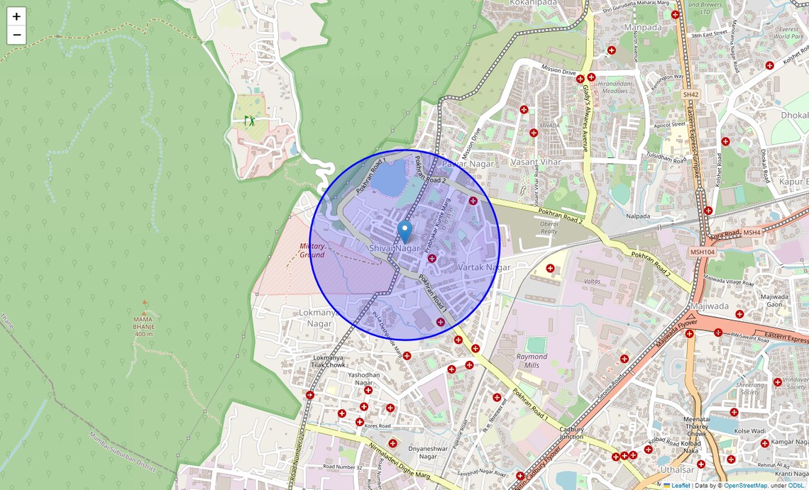 Location Map of Sivai Nagar, Thane