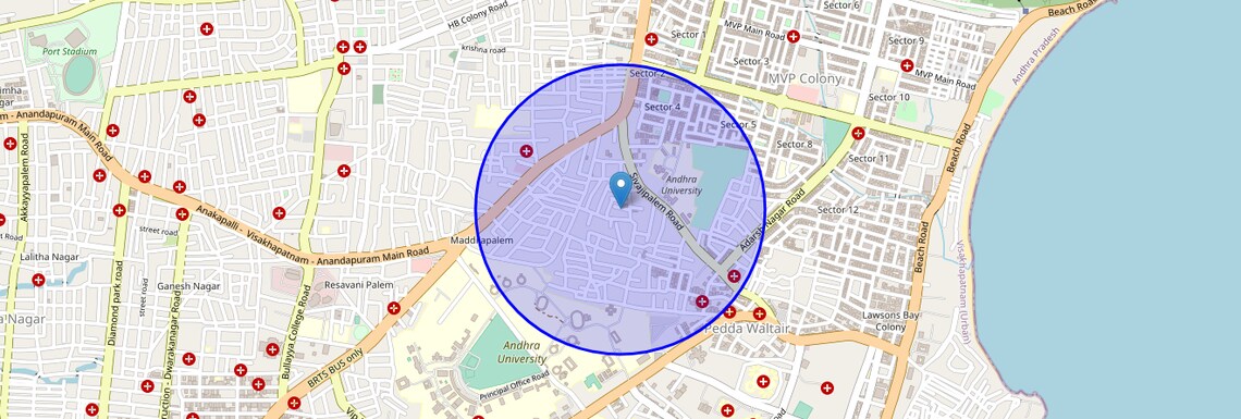 Location Map of Sivajipalem, Vizag