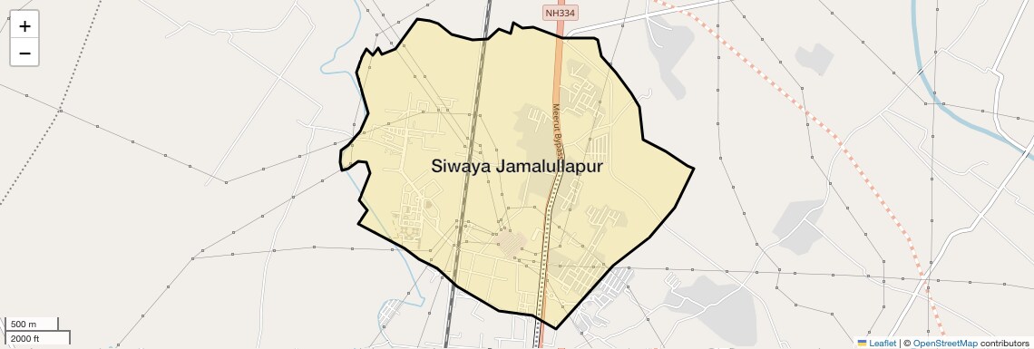 Location Map of Siwaya Jamalullapur, Meerut