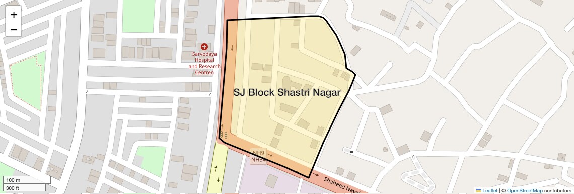 Location Map of SJ Block Shastri Nagar, Ghaziabad