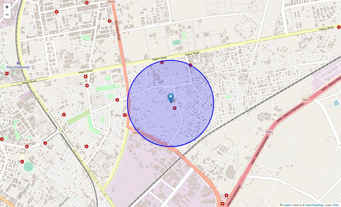Location Map of SM Block Shastri Nagar, Ghaziabad