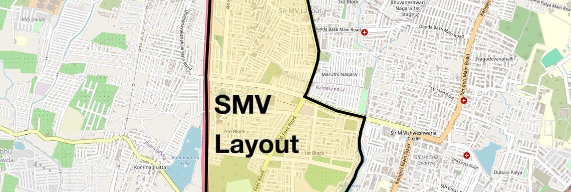 Location Map of Smv Layout, Bangalore