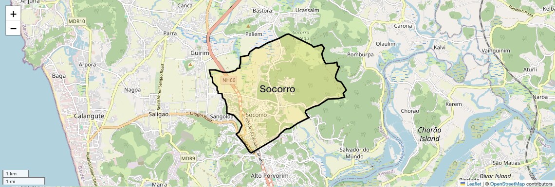 Location Map of Socorro, Goa