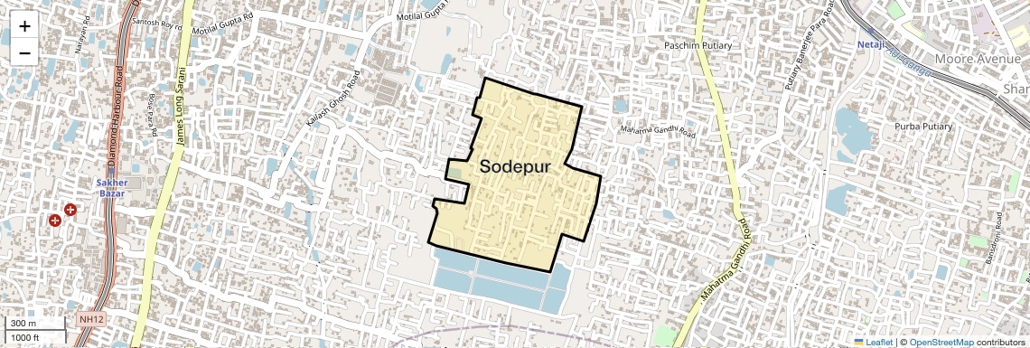 Location Map of Sodepur, Kolkata