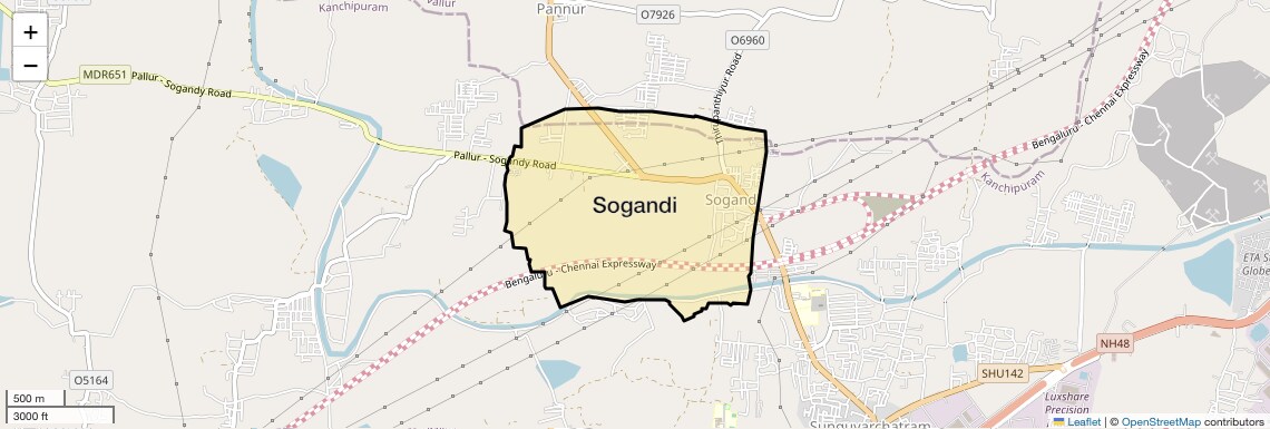 Location Map of Sogandi, Chennai