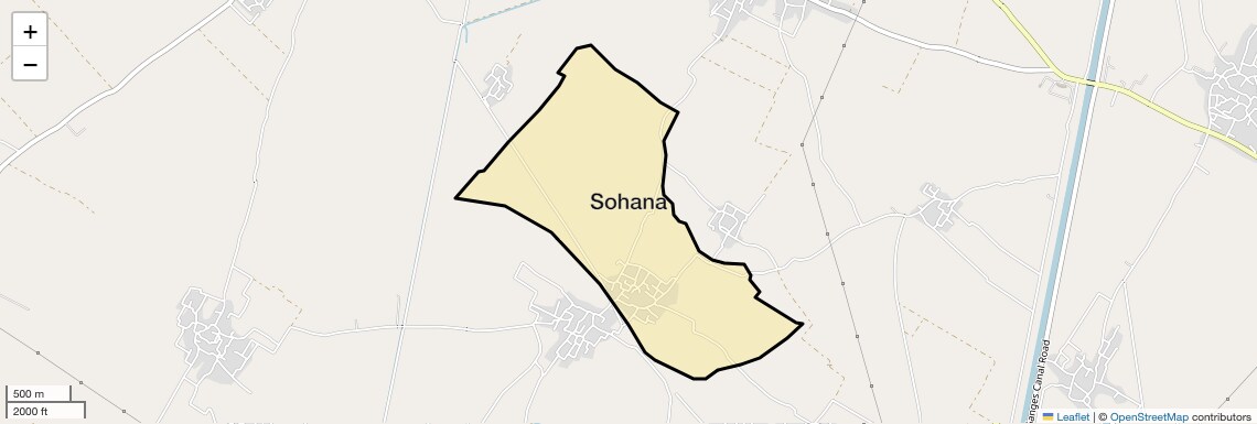 Location Map of Sohana, Ghaziabad