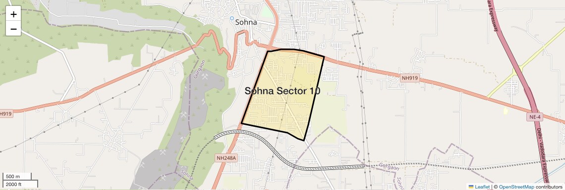 Location Map of Sohna Sector 10, Gurgaon