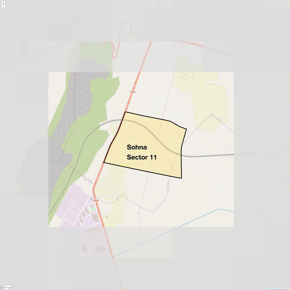 Location Map of Sohna Sector 11, Gurgaon