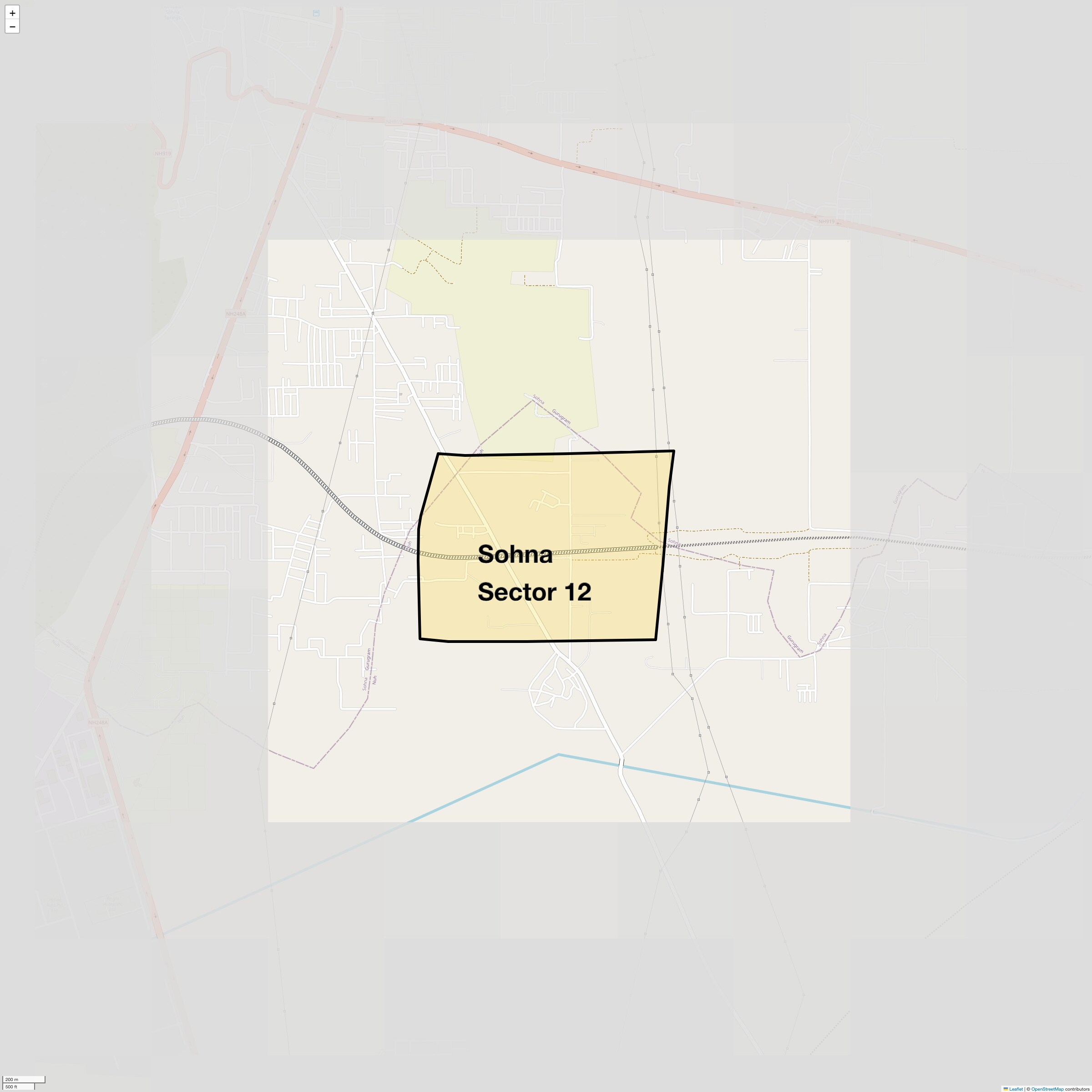 Location Map of Sohna Sector 12, Gurgaon
