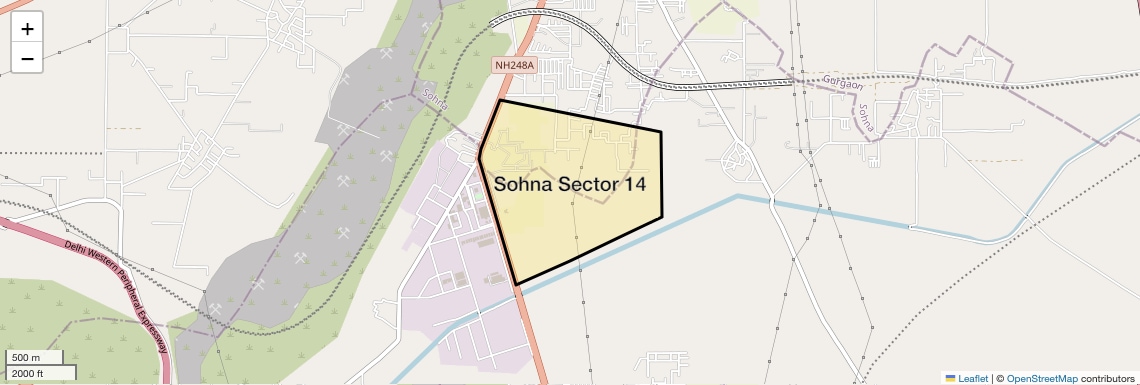 Location Map of Sohna Sector 14, Gurgaon