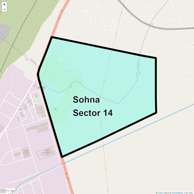 Location Map of Sohna Sector 14