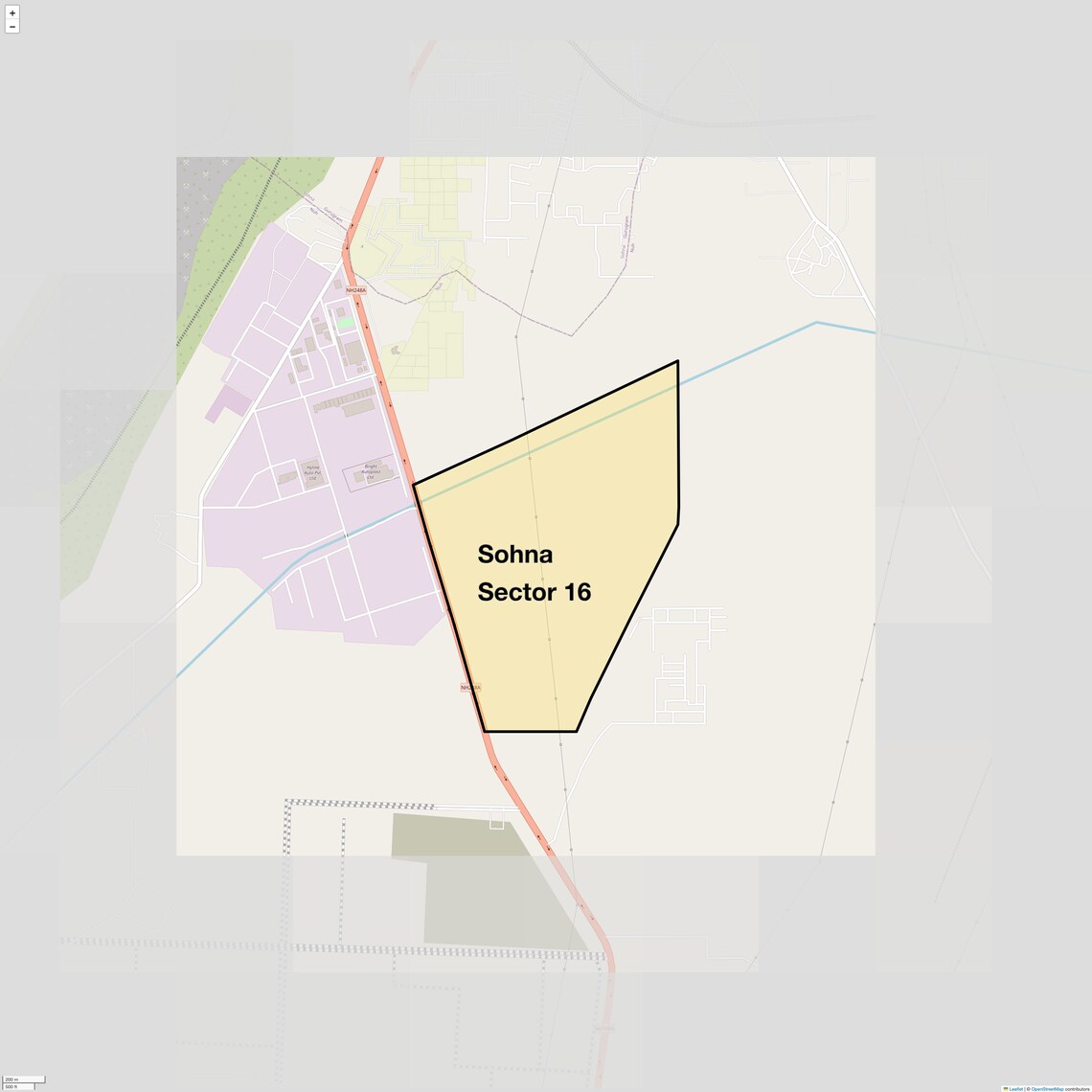 Location Map of Sohna Sector 16, Gurgaon