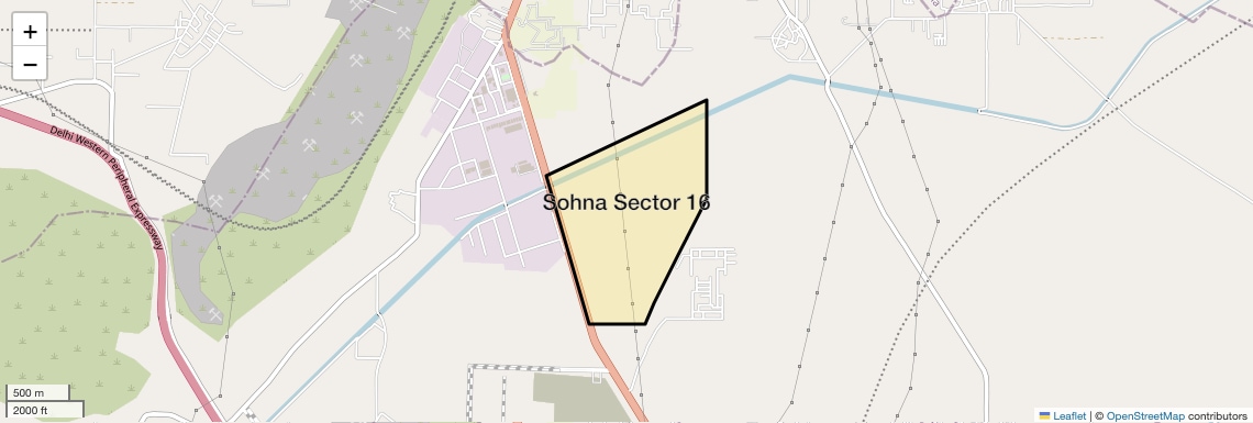 Location Map of Sohna Sector 16, Gurgaon
