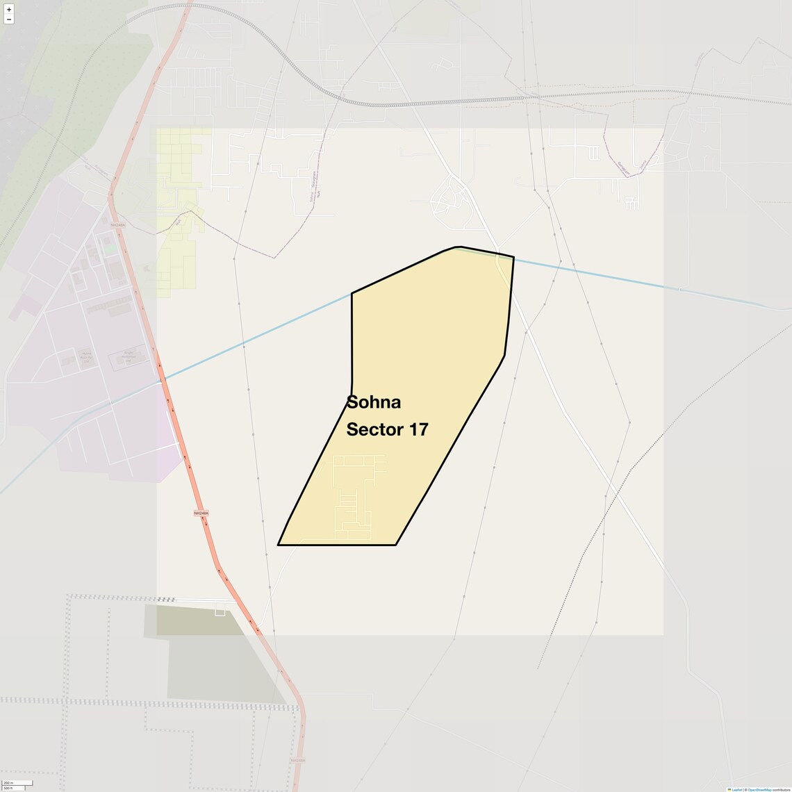 Location Map of Sohna Sector 17, Gurgaon