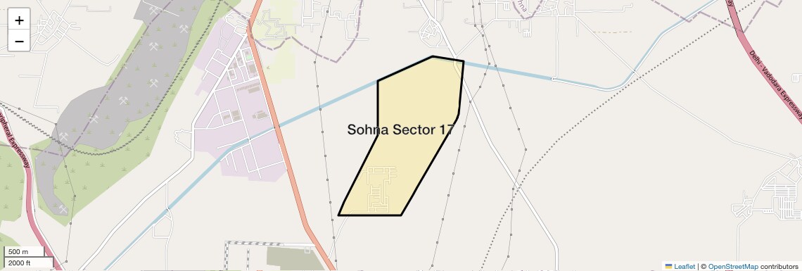 Location Map of Sohna Sector 17, Gurgaon