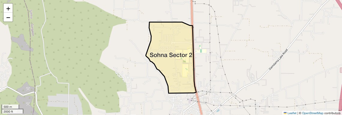 Location Map of Sohna Sector 2, Gurgaon