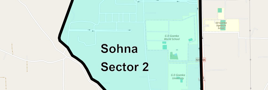 Location Map of Sohna Sector 2, Gurgaon