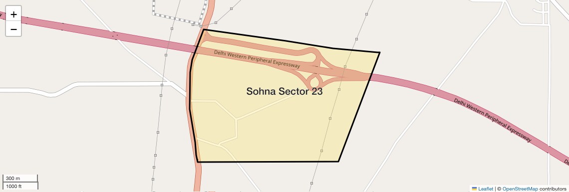 Location Map of Sohna Sector 23, Gurgaon