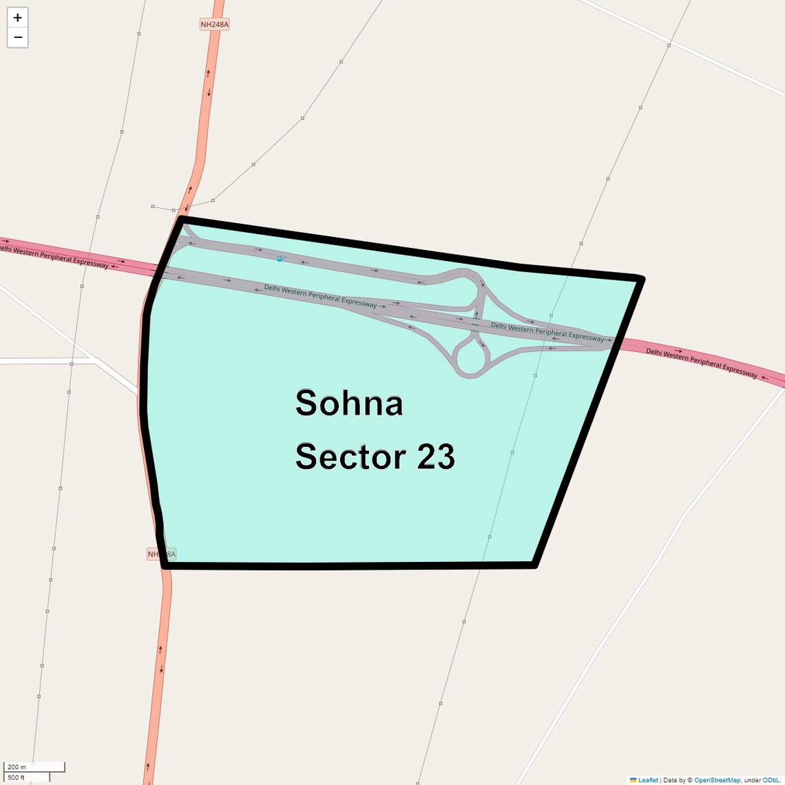Location Map of Sohna Sector 23, Gurgaon