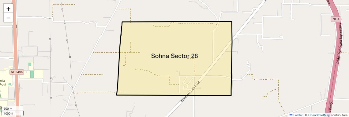 Location Map of Sohna Sector 28, Gurgaon