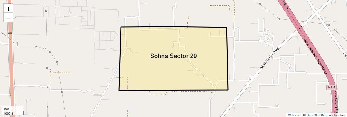 Location Map of Sohna Sector 29, Gurgaon