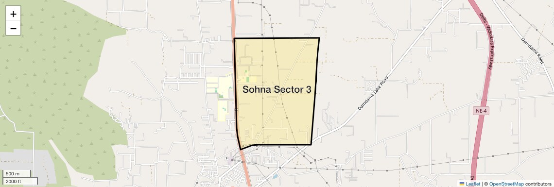 Location Map of Sohna Sector 3, Gurgaon