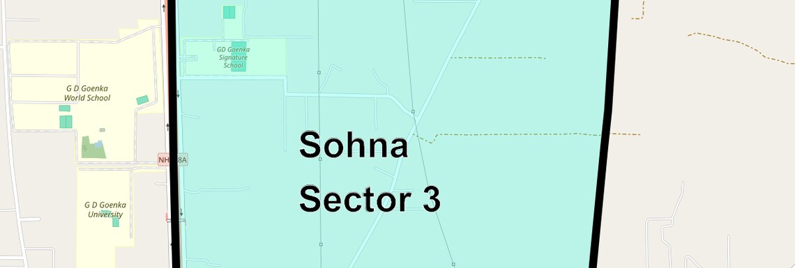 Location Map of Sohna Sector 3, Gurgaon