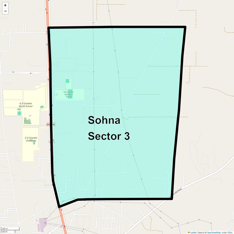 Location Map of Sohna Sector 3