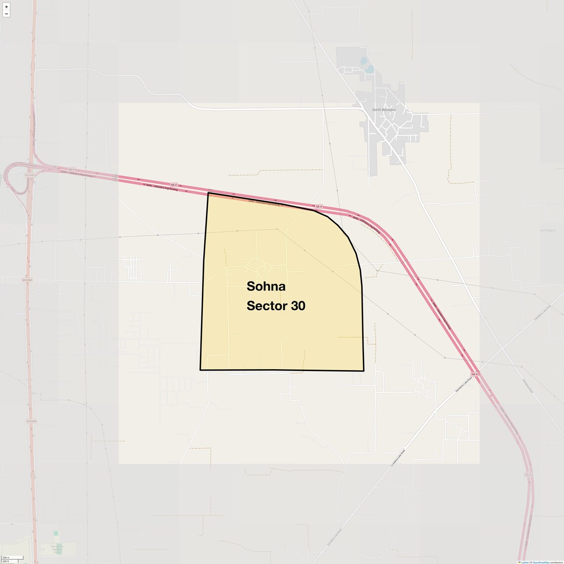 Location Map of Sohna Sector 30, Gurgaon