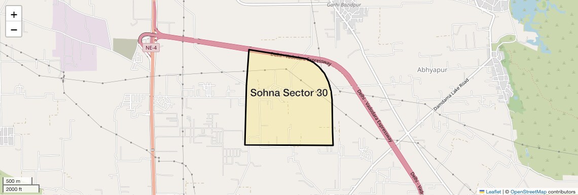 Location Map of Sohna Sector 30, Gurgaon